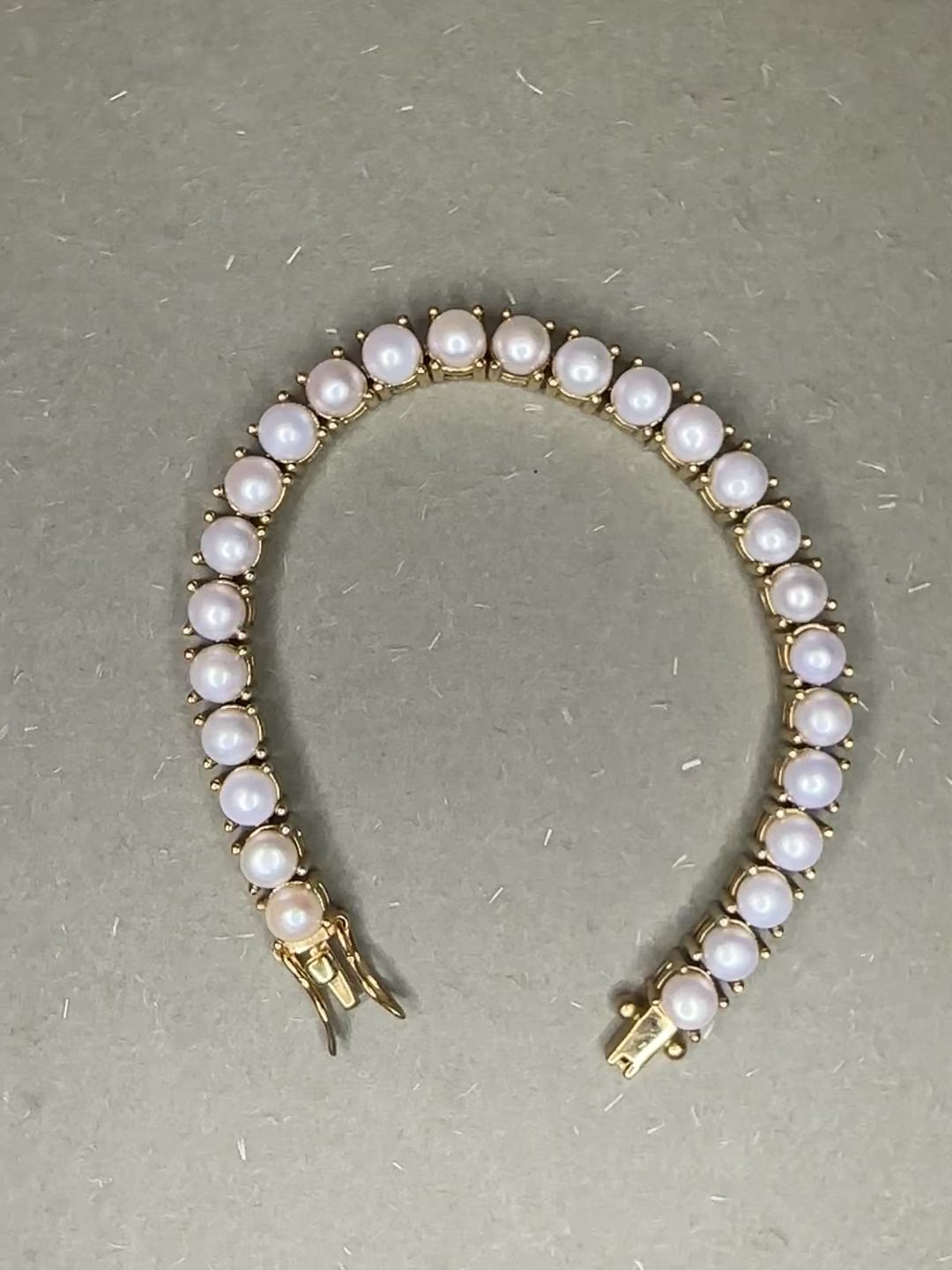 PEARL AND GOLD TENNIS BRACELET