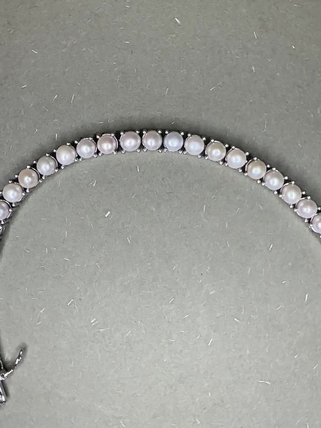 PEARL AND SILVER TENNIS BRACELET