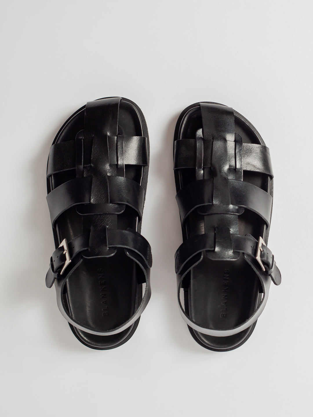 Blankens Sanremo Sempre black leather sandal.
