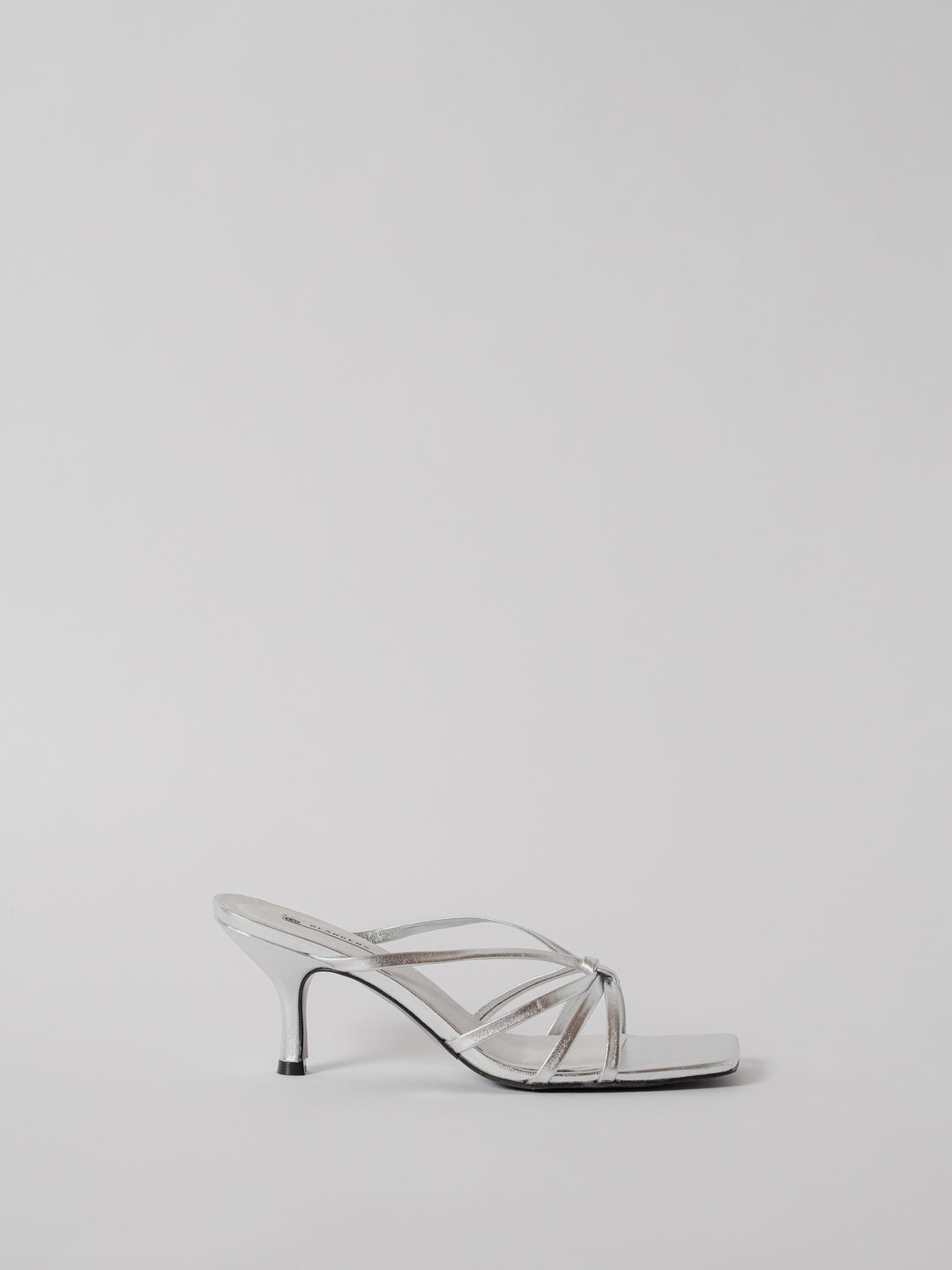 Blankens The Jennie Silver heeled sandal in silver leather