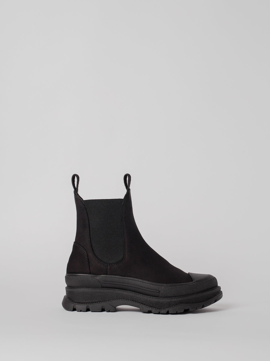 Blankens The Baltimore Water Resistant Leather Boot black boot with black platform sole