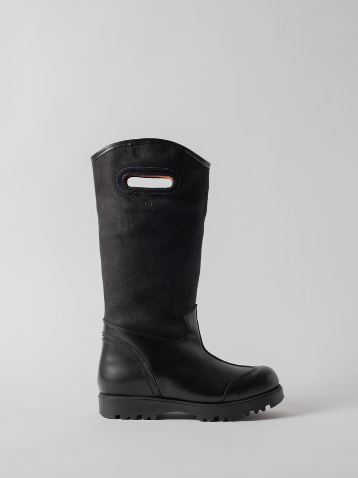 Blankens black boot with handles The Alexia High Black Eco