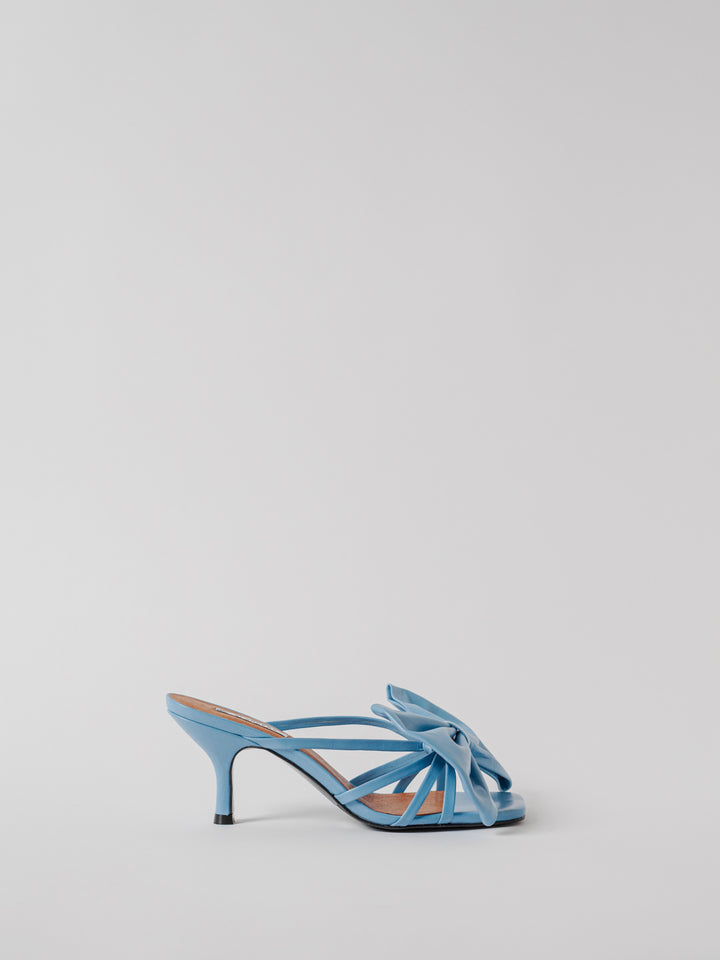 Blankens The Jennie Baby Blue Bow heeled sandal with bow in blue