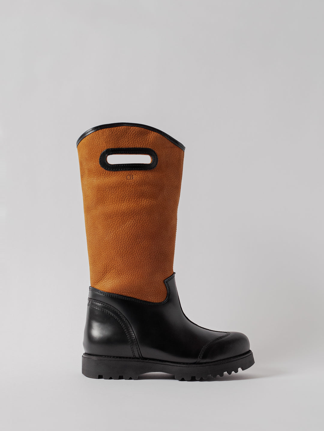 Blankens black and brown boot with handles The Alexia High Black Brown Eco