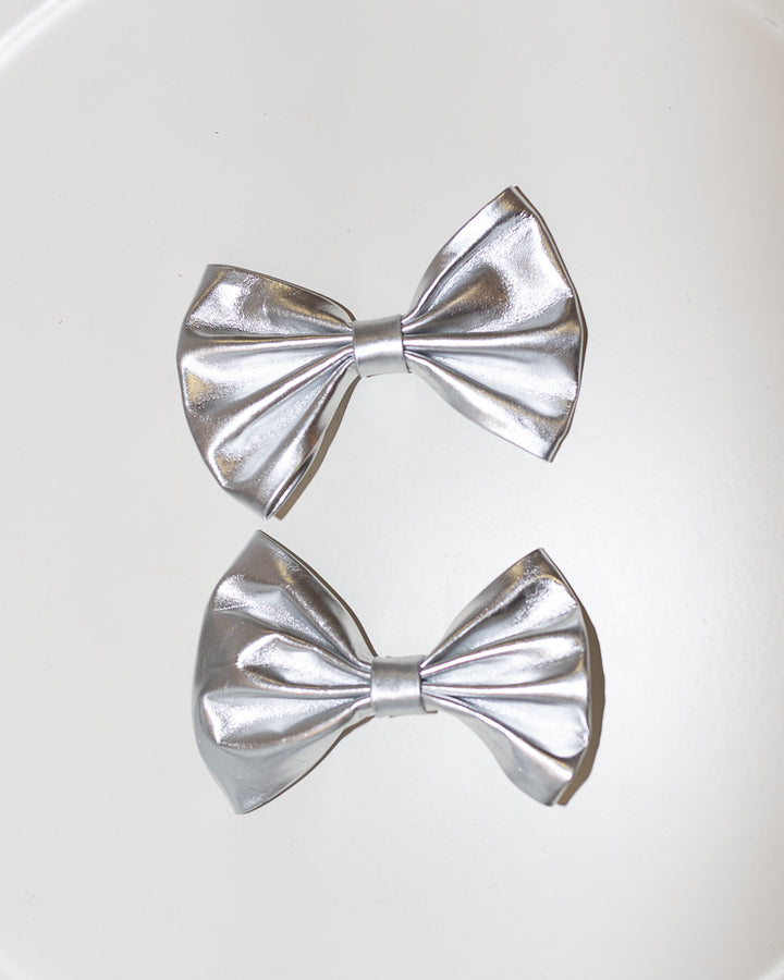 CLIP ON BOWS - THE JENNIE SILVER