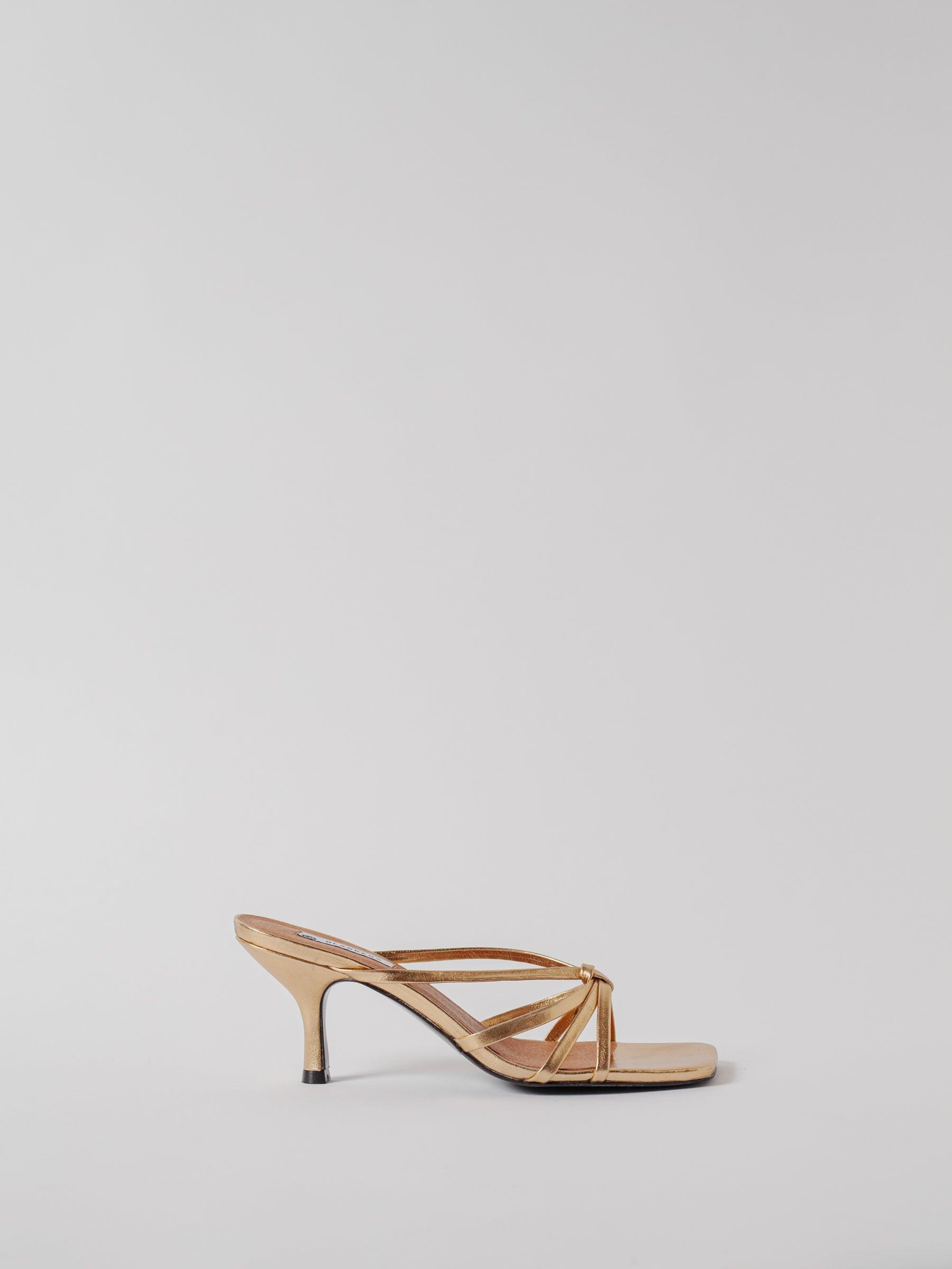 Blankens The Jennie Gold leather heels