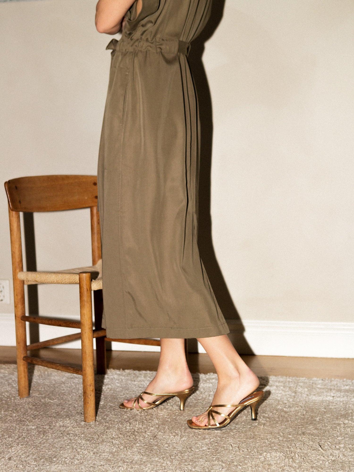 Blankens The Jennie Gold leather heels