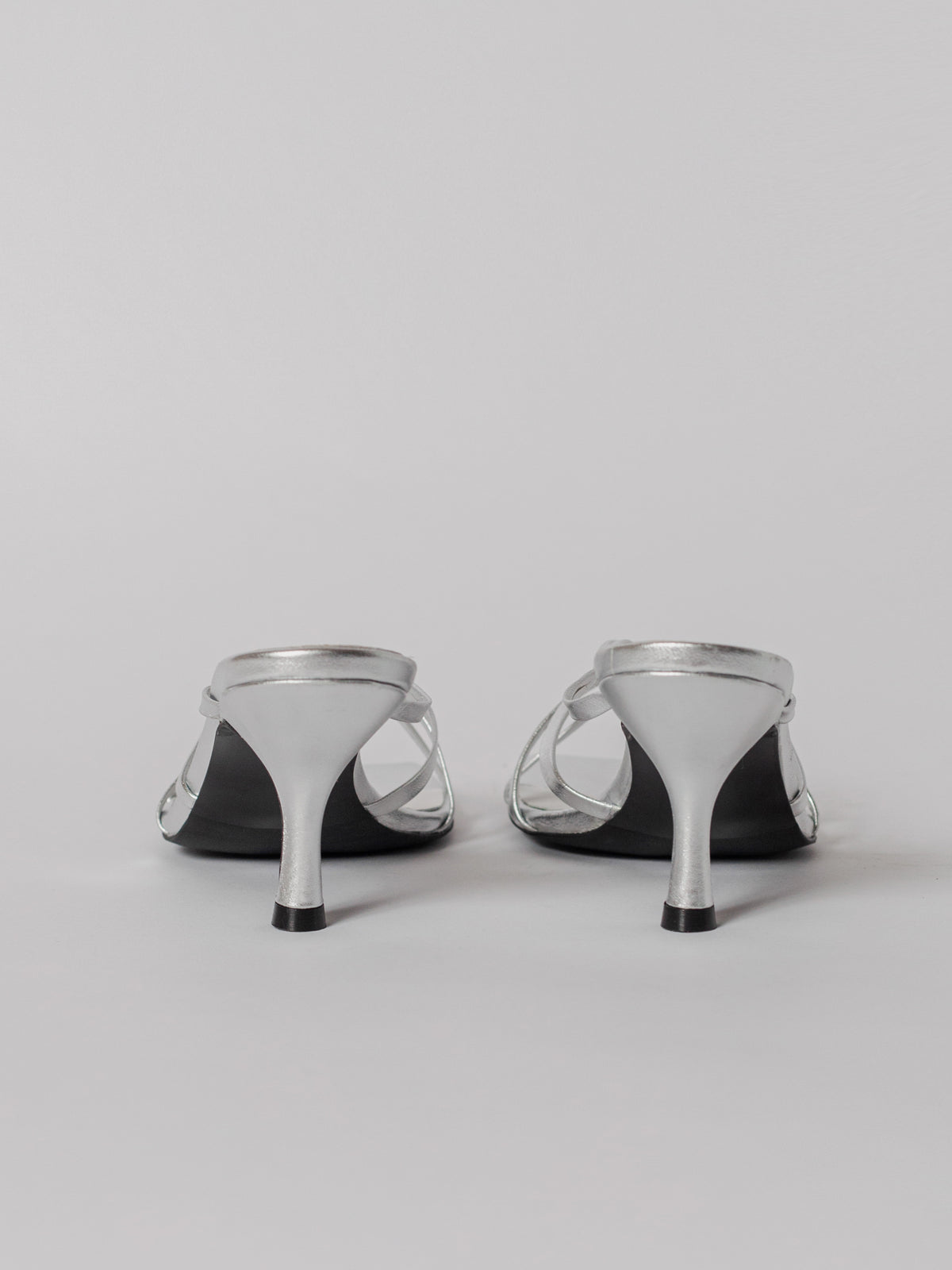 Blankens The Jennie Silver heeled sandal in silver leather