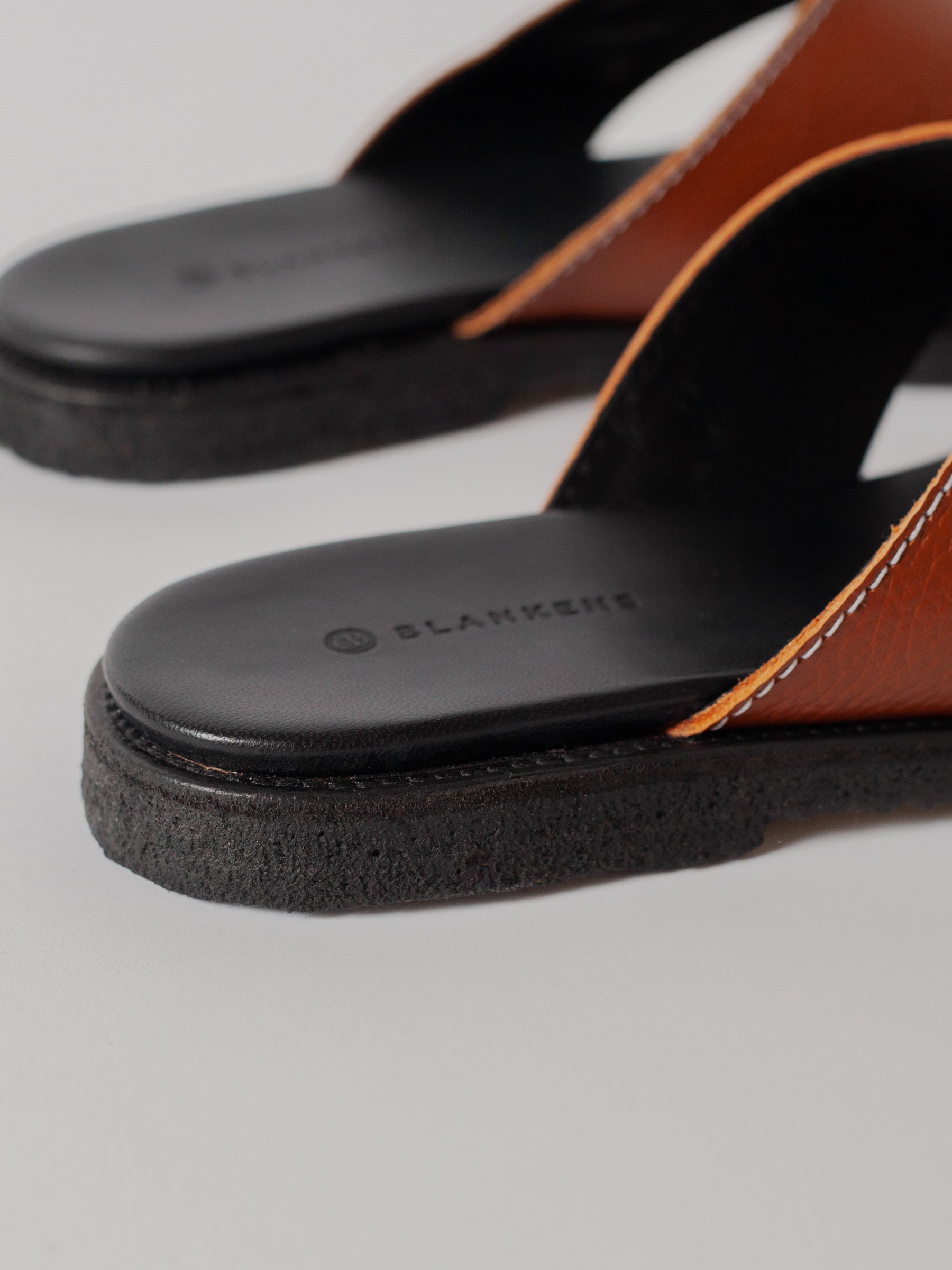 Blankens The Mette Brown Eco Leather With Pearls sandals