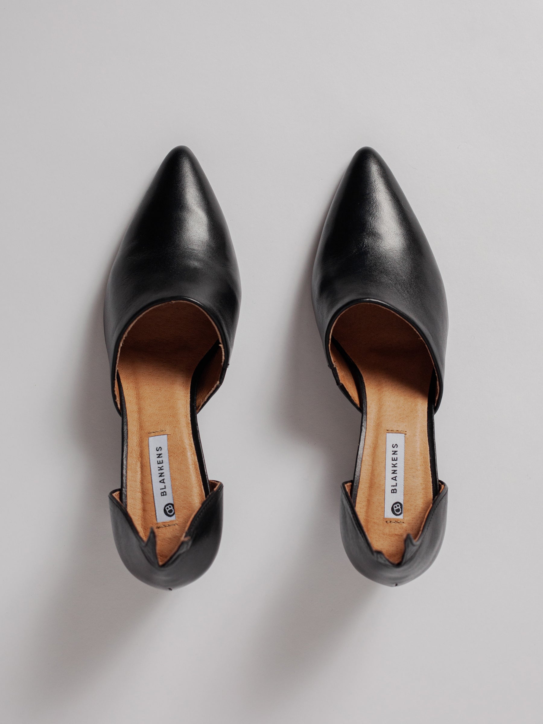 Blankens The Riverside Black Leather back detail slightly pointier toe