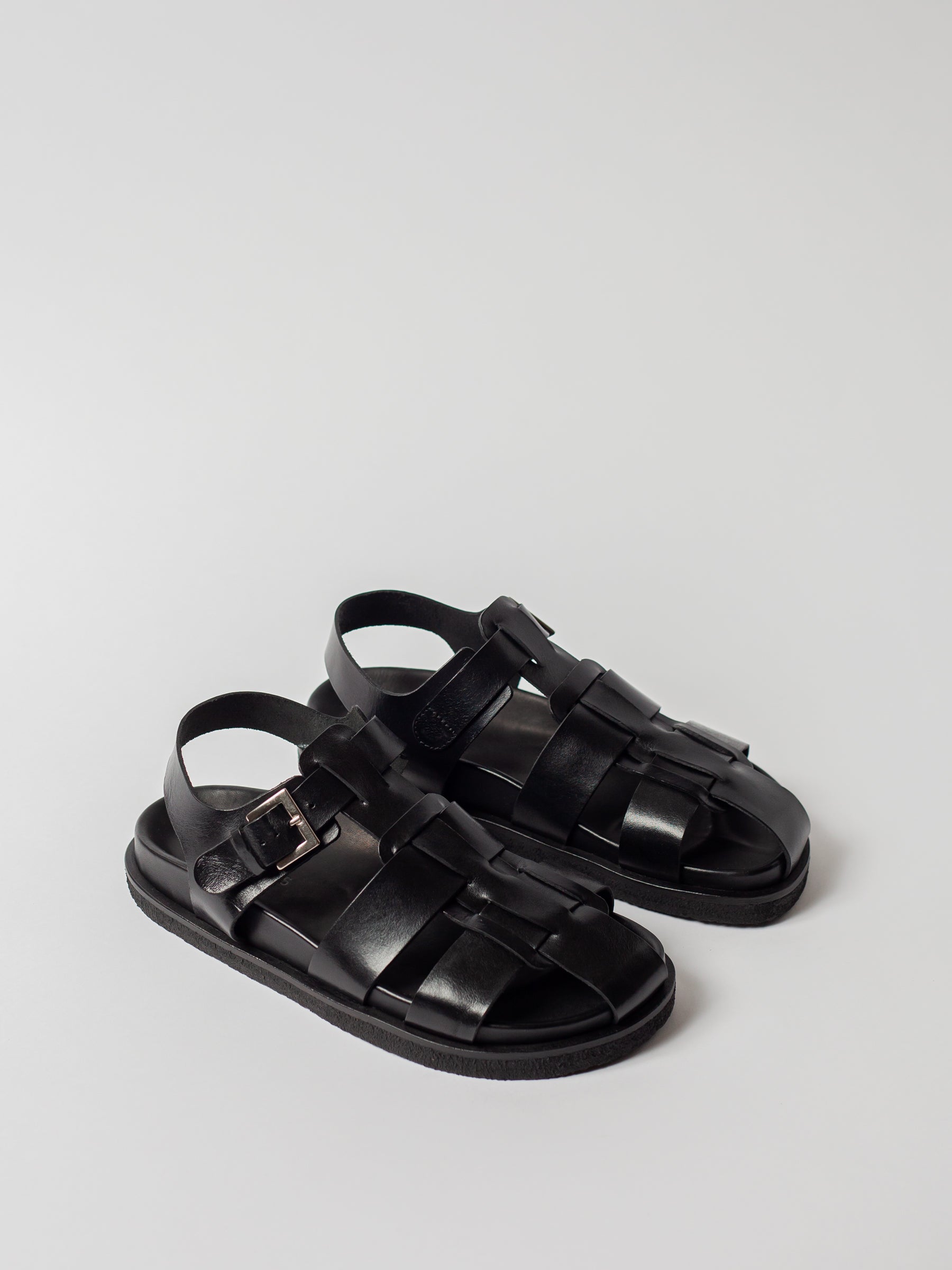 Blankens Sanremo Sempre black leather sandal.