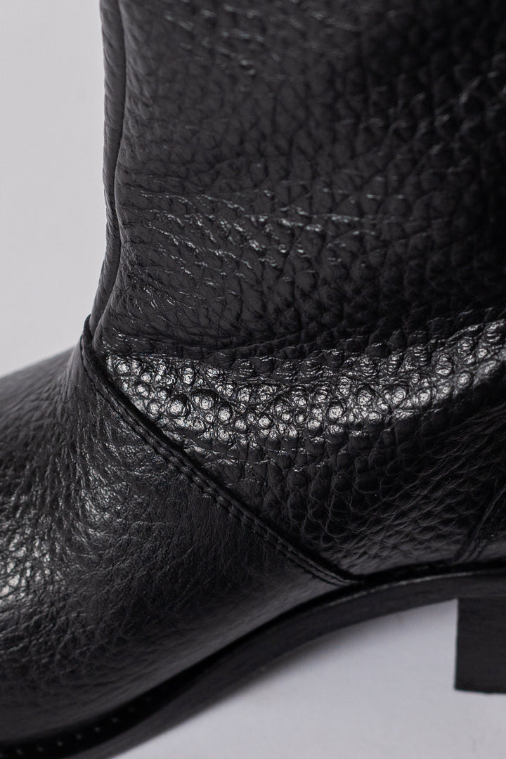 Blankens The Jane Black Grain black heeled boot in leather